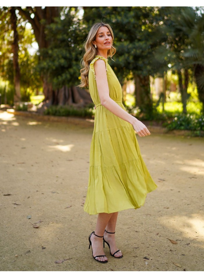 Vestido midi de fiesta sin mangas con escote...