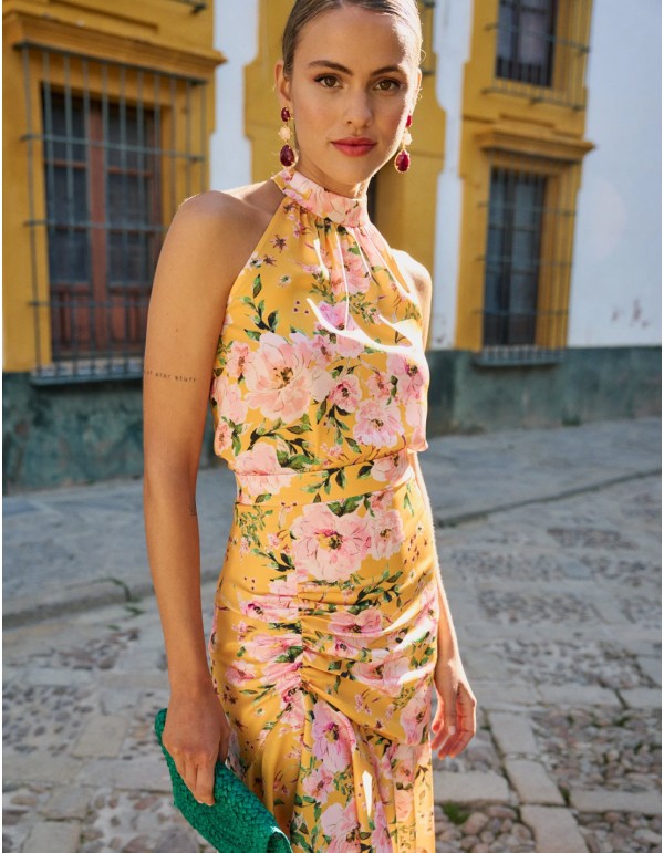 Printed halter neck blouse