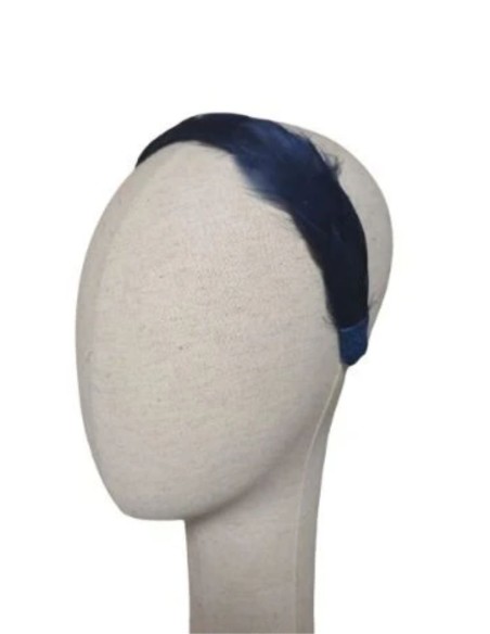 Velvet headband with natural feathers