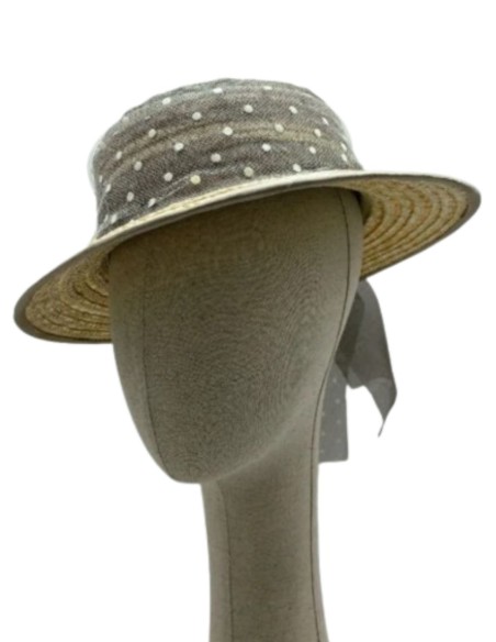 Canotier avec tulle plumeti