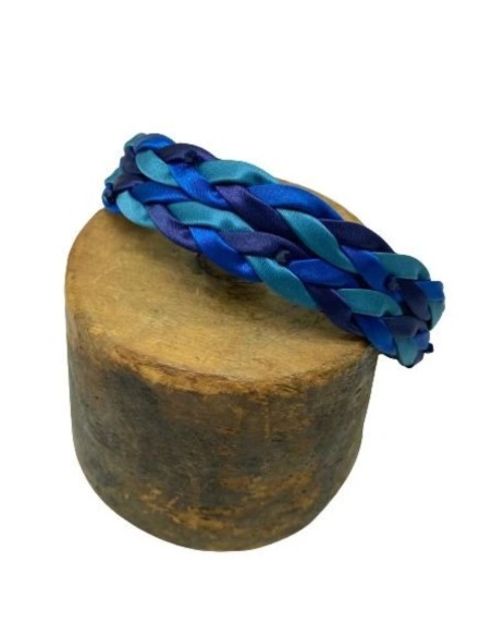 Double braided headband with coloured jewelled appliqués