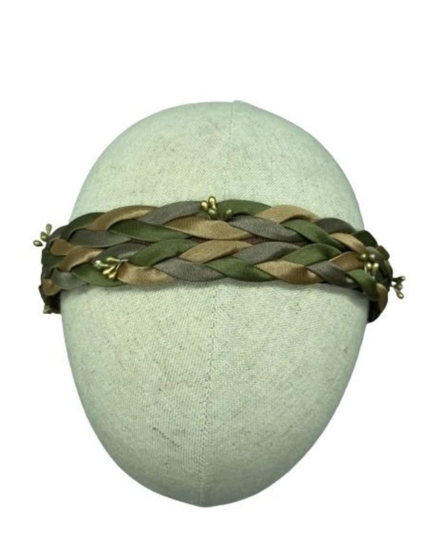 Diadema trenzada doble con apliques joya a color 2