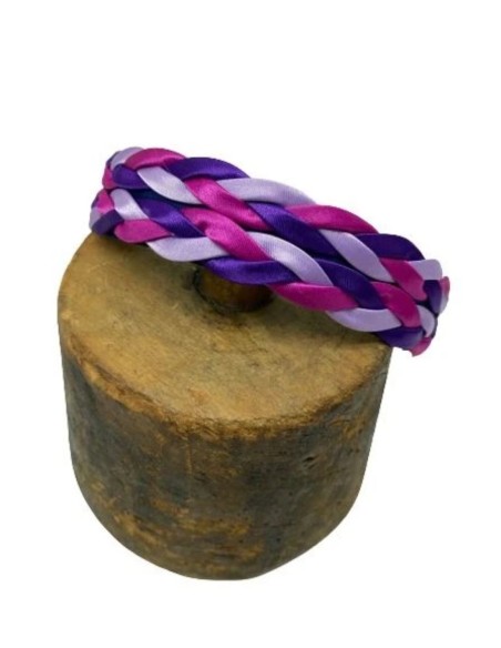 Serre-tête doublement tressé avec applications de bijoux colorés