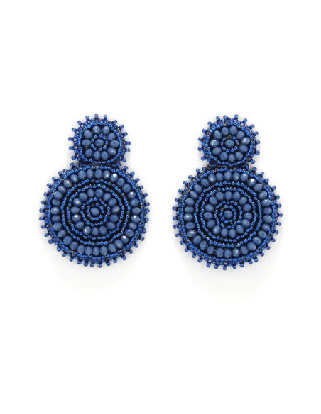 Rhinestone round party earrings