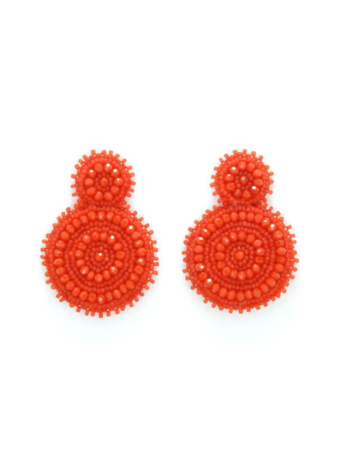 Rhinestone round party earrings