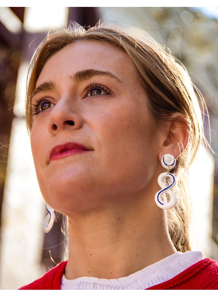 Pendientes largos infinito de cerámica...