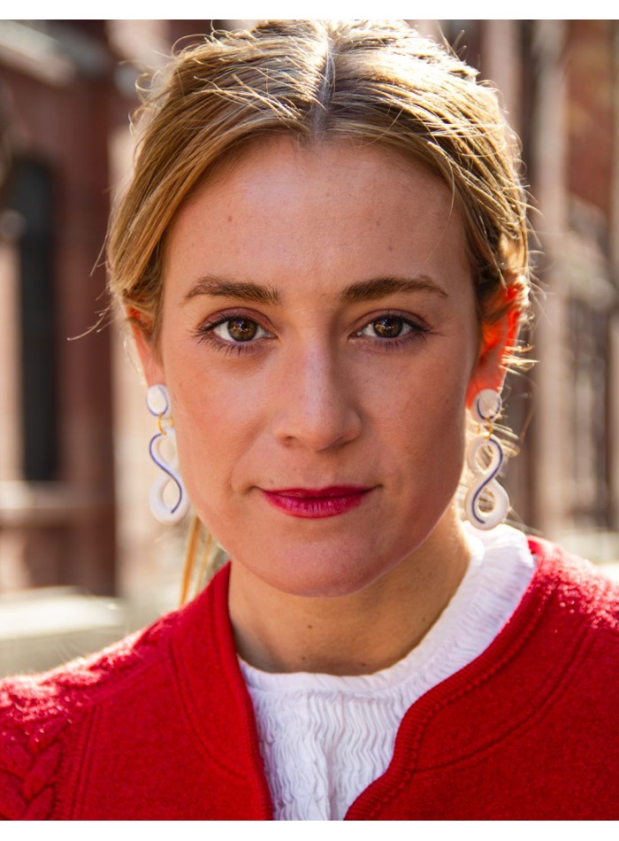 Boucle d'oreilles infini en céramique émaillée...