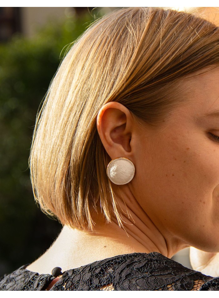 Pendientes de fiesta botón de porcelana pintado...