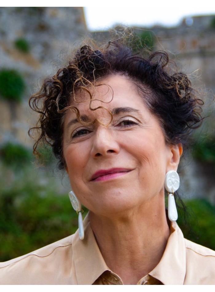 Boucle d'oreilles de fête en céramique blanche...