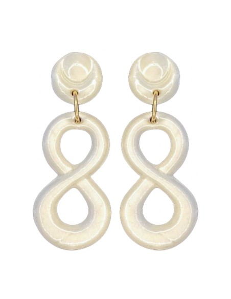 Porcelain white ceramic glazed ceramic infinity party earrings