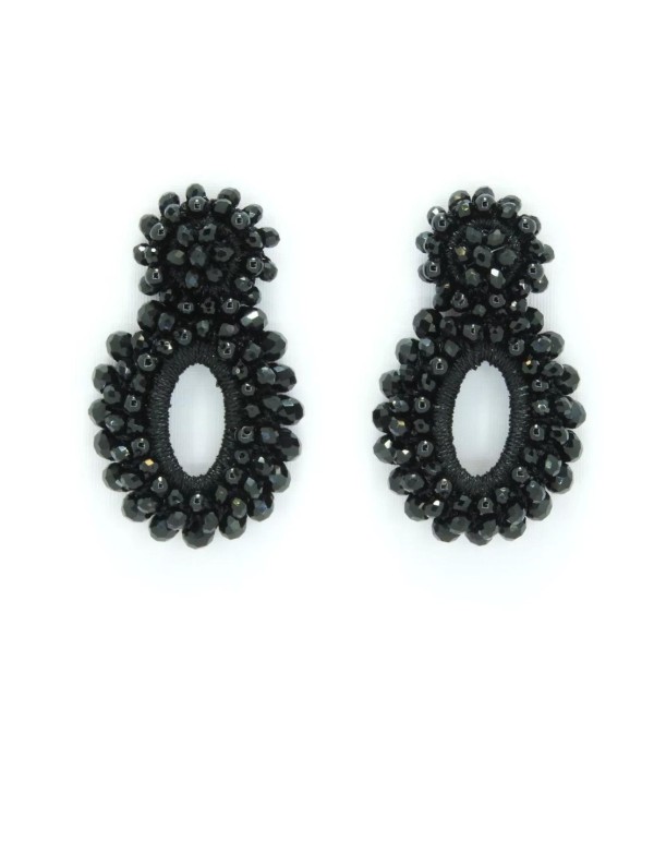 Pendientes de fiesta de crochet con perlas de cristal