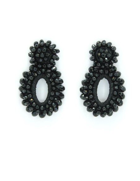 Pendientes de fiesta de crochet con perlas de cristal