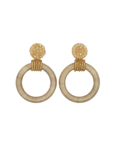 Pendientes estilo aretes de fibras y cristales