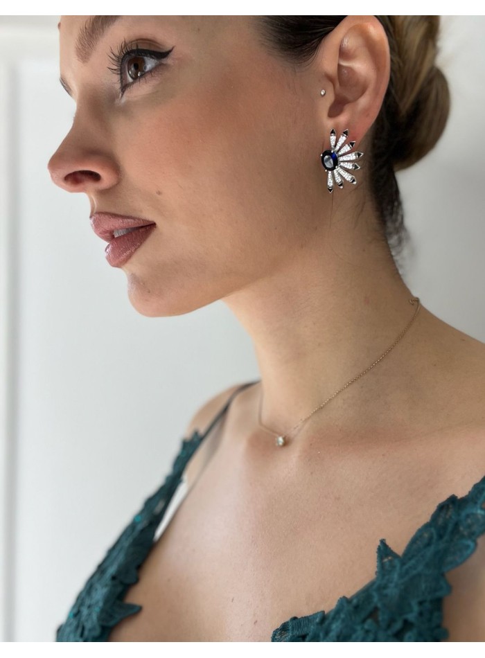 Pendientes de fiesta con forma de medio sol y...