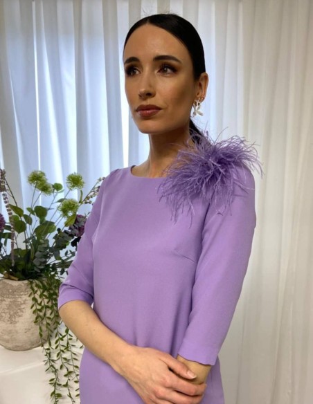 Ensemble blouse asymétrique avec broche et pantalon long