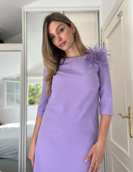 Ensemble blouse asymétrique avec broche et pantalon long