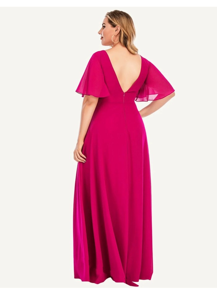 Robe longue de soirée avec découpe sous poitrine