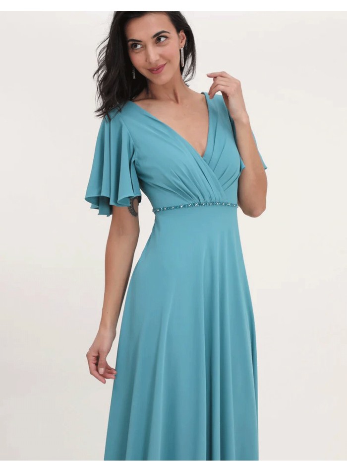 Vestido de fiesta largo con detalle de pedrería madrina