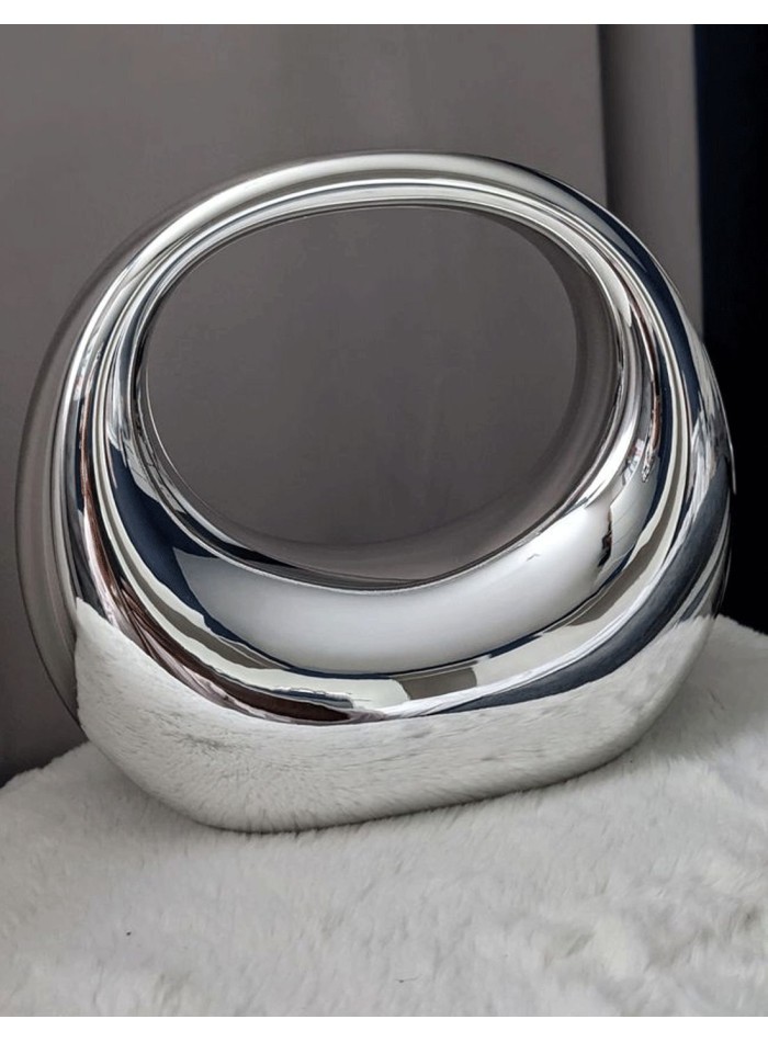 Bolso de fiesta metalizado acrílico ovalado