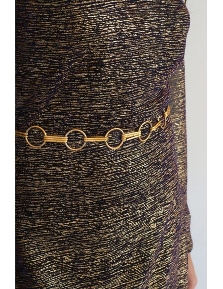 Gold textured party tunic with long sleeves