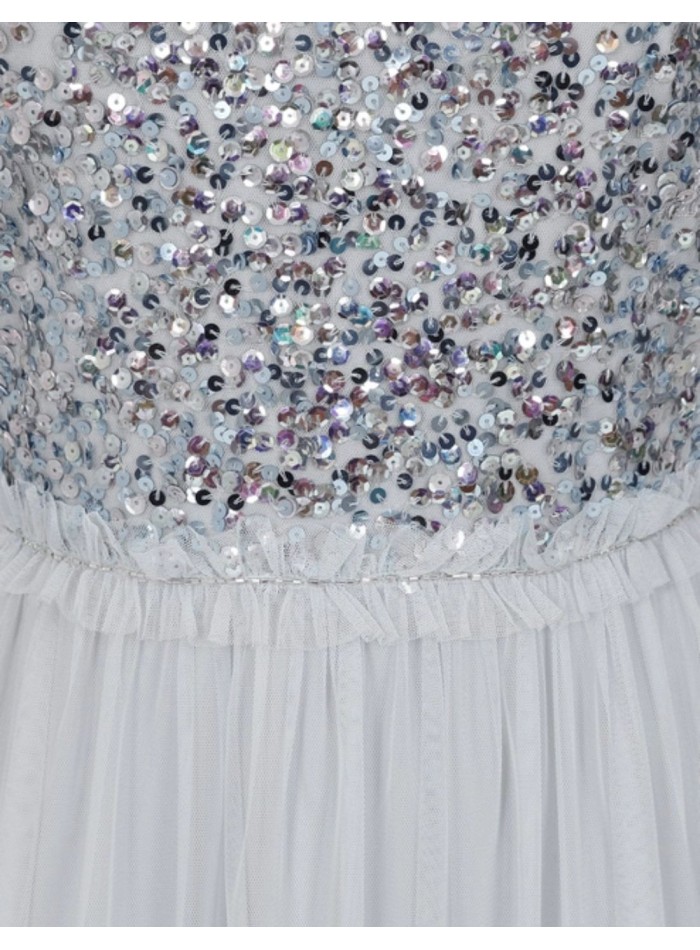 Éter blue cocktail party dress with sequined...