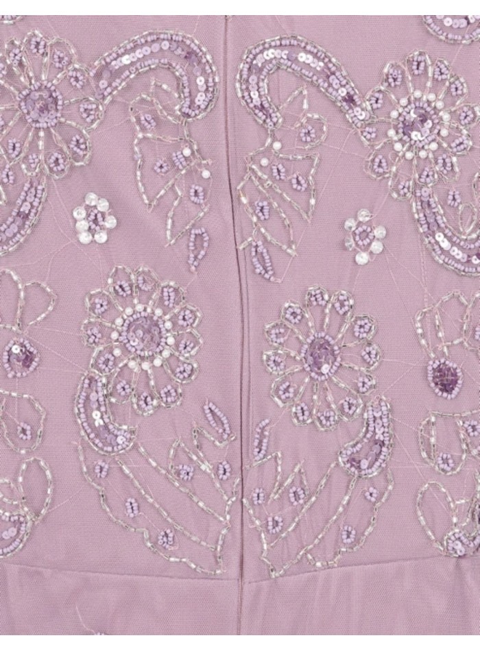 Long party dress with long sleeves embroidered...