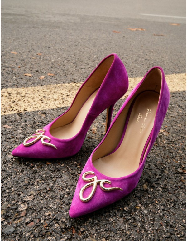 Chaussures de soirée en daim Bougainvillea avec boucle...