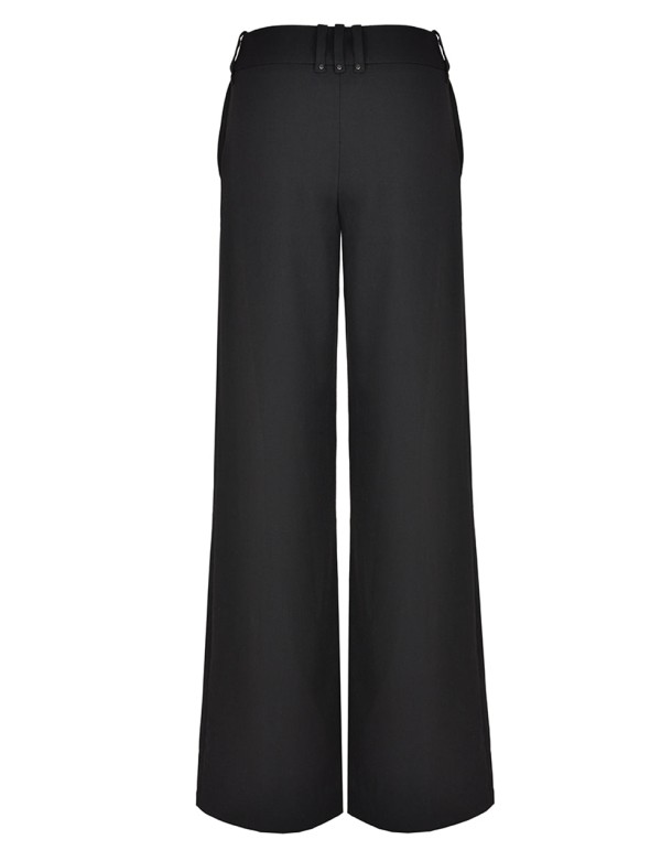 Black straight cut high rise suit pants 2