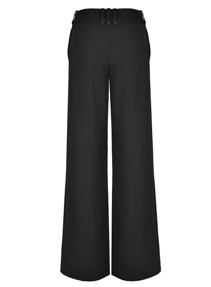 Pantalon de costume noir à taille haute et...