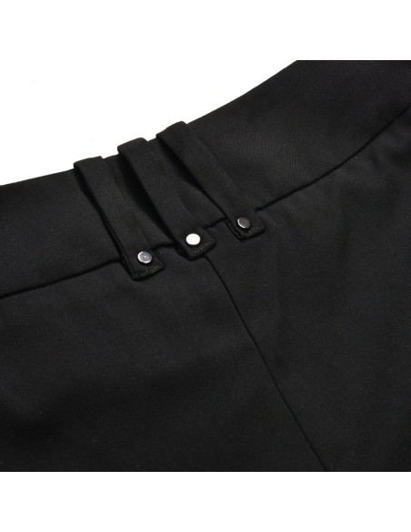 Black straight cut high rise suit pants