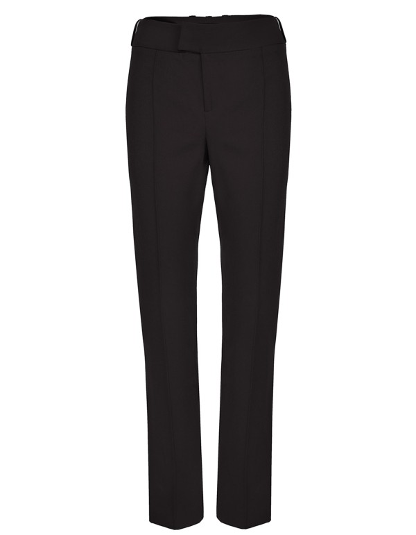Pantalon de costume noir à coupe droite avec pinces
