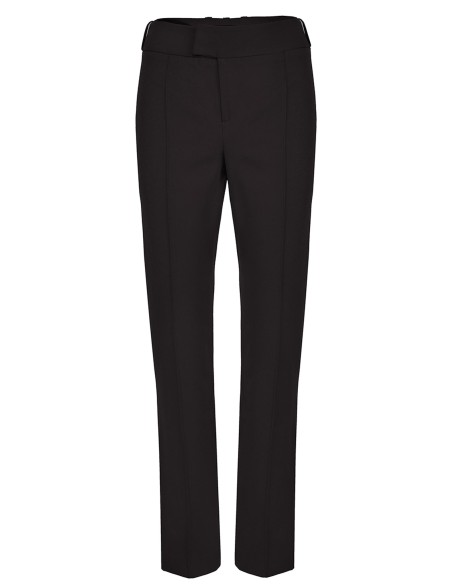 Pantalon de costume noir à coupe droite avec pinces