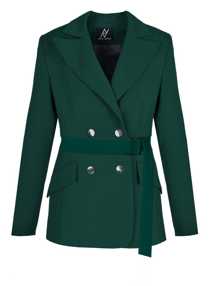 Blazer double boutonnage vert bouteille avec...