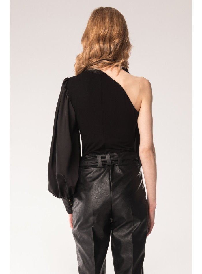 Black long sleeved body with high neck and...