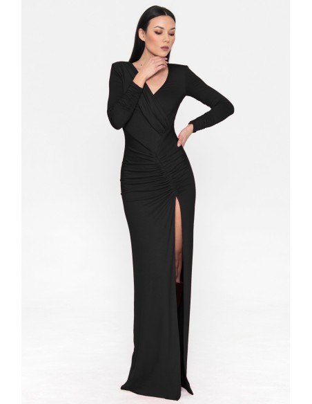 Black long dress with long sleeves