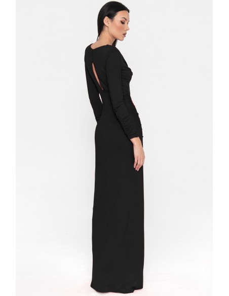 Black long dress with long sleeves