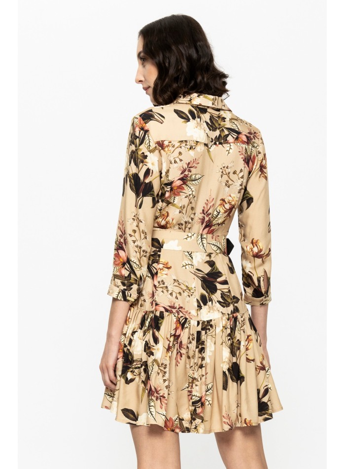 Robe courte imprimée avec manches longues et...