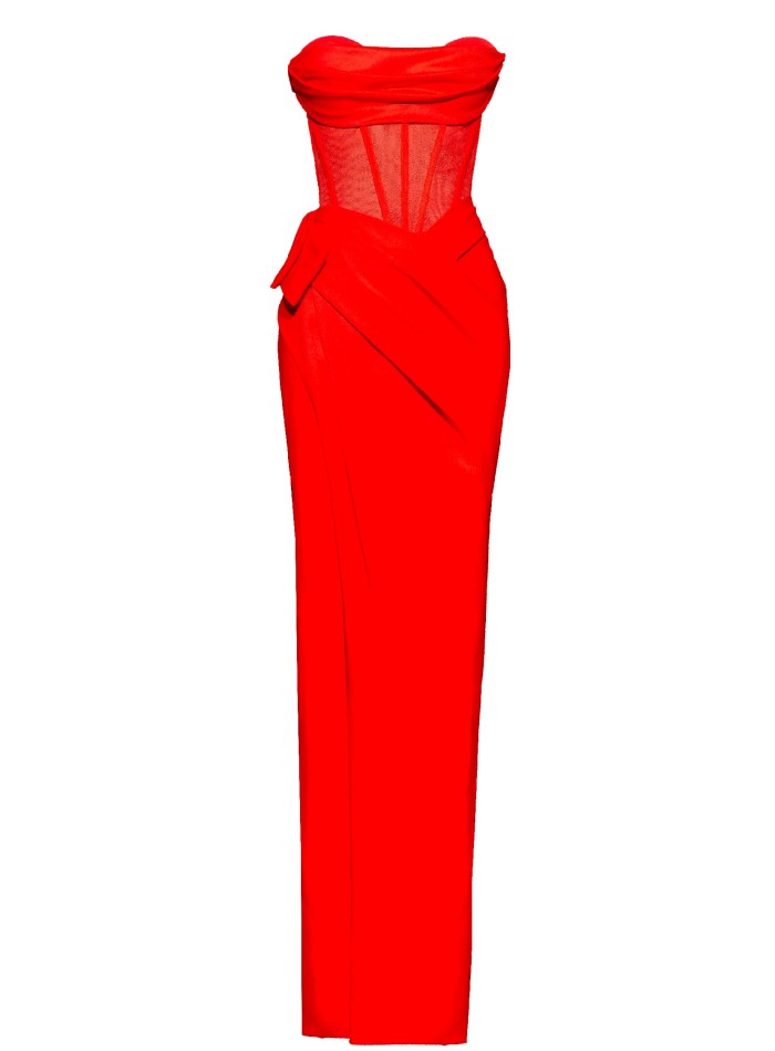 Robe longue de fête avec encolure sans...