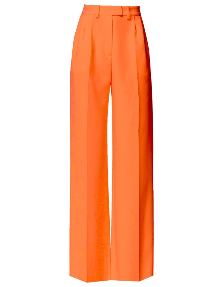 Pantalon de costume palazzo à taille haute orange