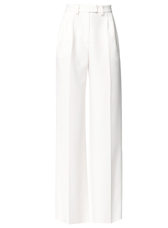 Pantalones palazzo de traje blancos de tiro alto