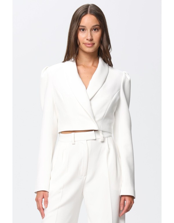 Pantalones palazzo de traje blancos de tiro alto 2