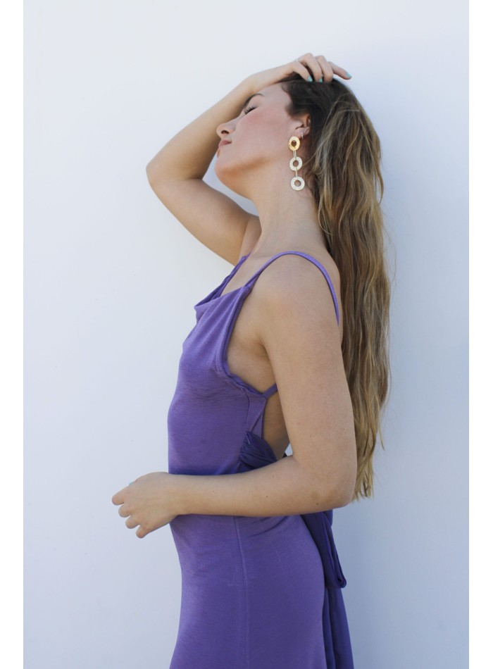 Robe longue de fête avec laçage et dos ouvert