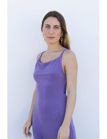 Robe longue de fête avec laçage et dos ouvert