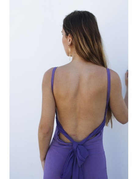 Long party dress with lacing and open back