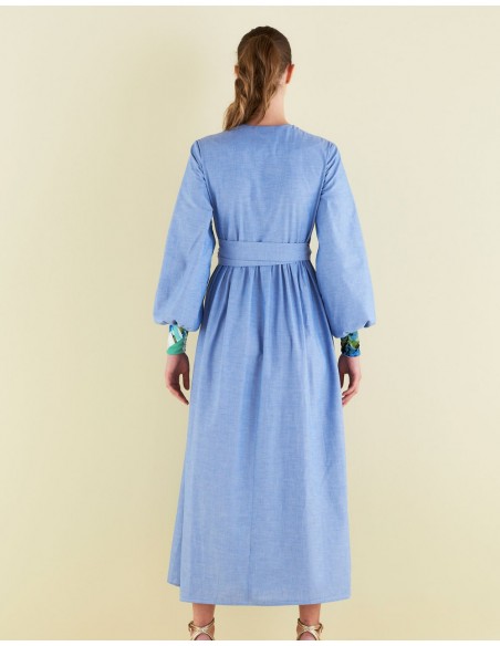 vestido largo azul claro de Coco Veve