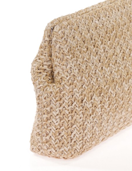 Sac de style sacoche en raphia avec chaîne