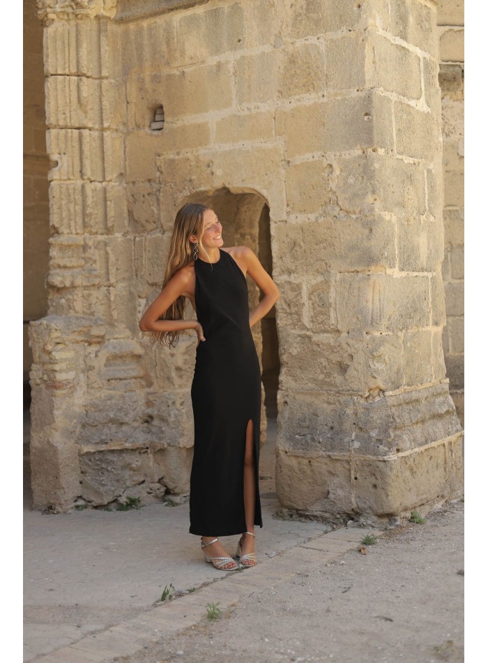 Vestido largo de fiesta de tirantes con espalda...