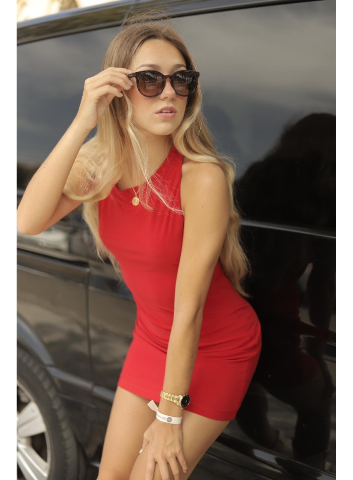 Vestido corto de fiesta con escote halter y...