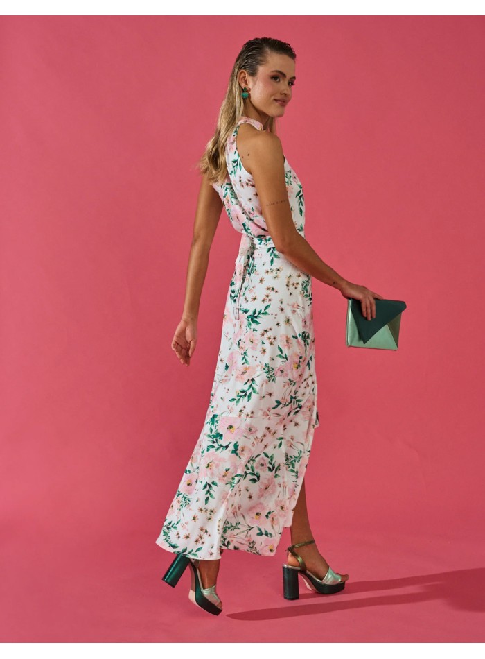 Ruffle midi skirt with floral print