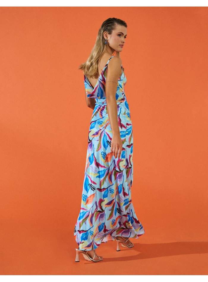 Vestido largo de fiesta estilo lencero con...